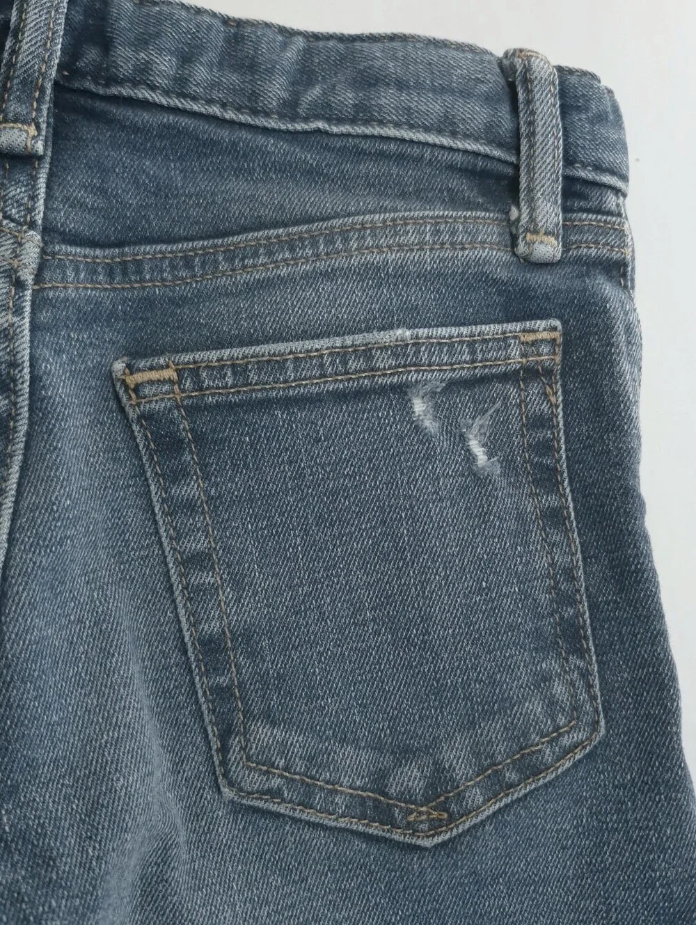GAP Kids Boys 7 Slim Jeans Distressed Rip Repair Blue Wash Adjustable Waist